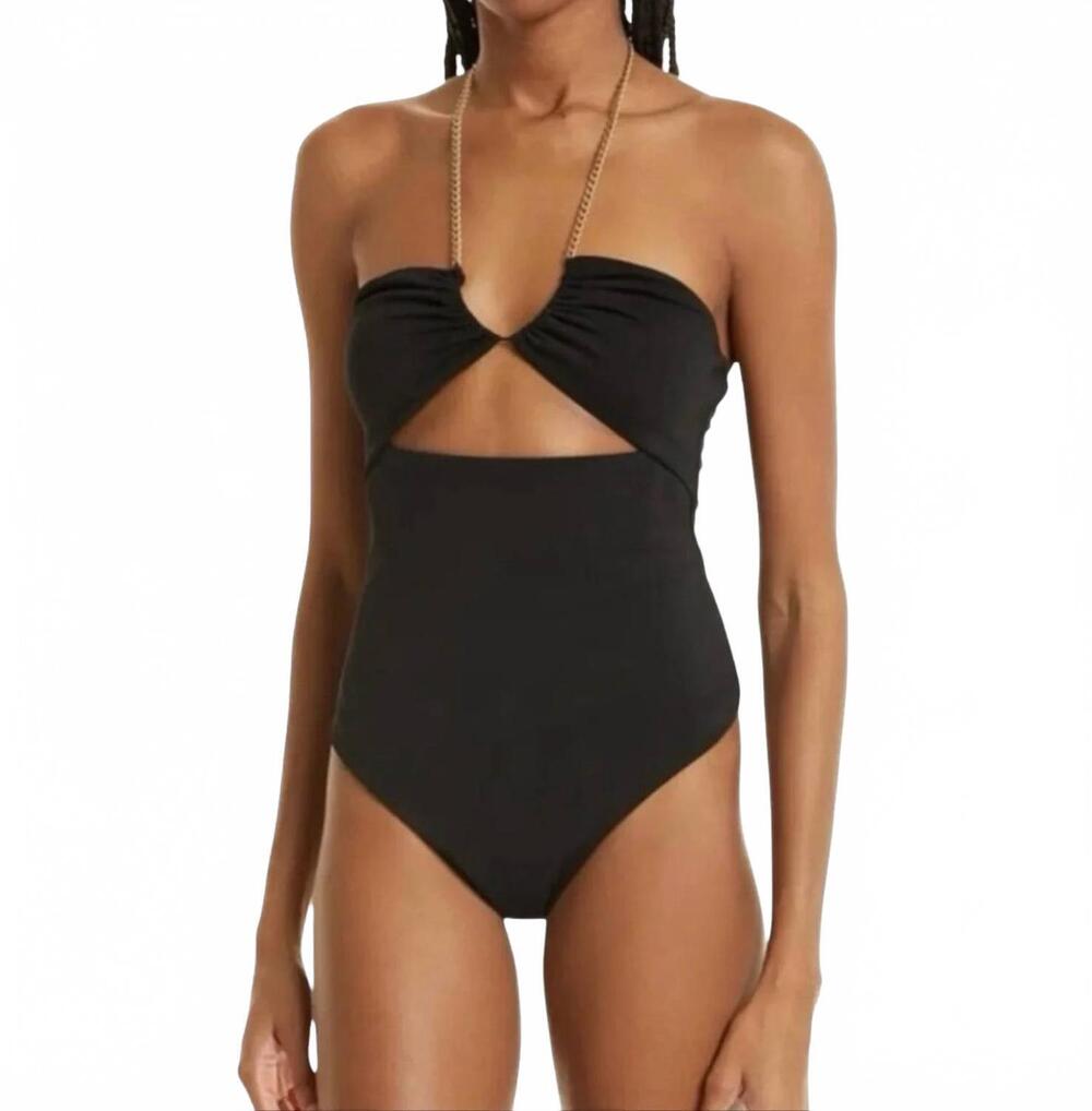 NEW ALICE + OLIVIA sariya cutout bodysuit in black